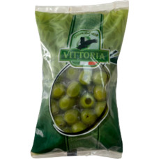 Оливки зеленые VITTORIA Verdi Dolci Giganti без косточки ПАКЕТ 10уп х 400г/уп нетто 850г/уп