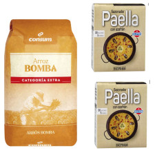 Рис для паэльи (круглый сорт бомба) 1 кг + Приправа (специи) для паэльи 2шт.
