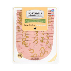 Мортаделла (вареная колбаса) с оливками нарезка 0,200 кг