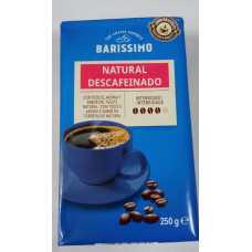 Кофе молотый без кофеину 100% прожаренные зерна ТМ BARISSIMO 0,250 кг