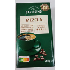 Кофе молотый смесь 50/50 100% прожаренные зерна та торрефакто ТМ BARISSIMO 0,250 кг