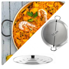 Сковорода паэльера Vaello из шлифованного железа Ø 50 см + Крышка Ø 50 см