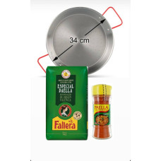 Сковорода-паэльера El Cid из шлифованного железа Ø 34 см + 1 кг риса для паэльи и 1 специя