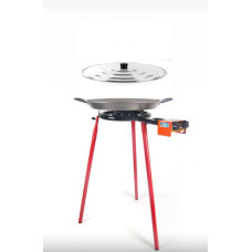 Набор для паэльи сковорода (паэльера шлифованное железо El Cid) Ø 50 см + Крышка Ø 50см + Конфорка Ø 35 см (2 контура) + Подставка